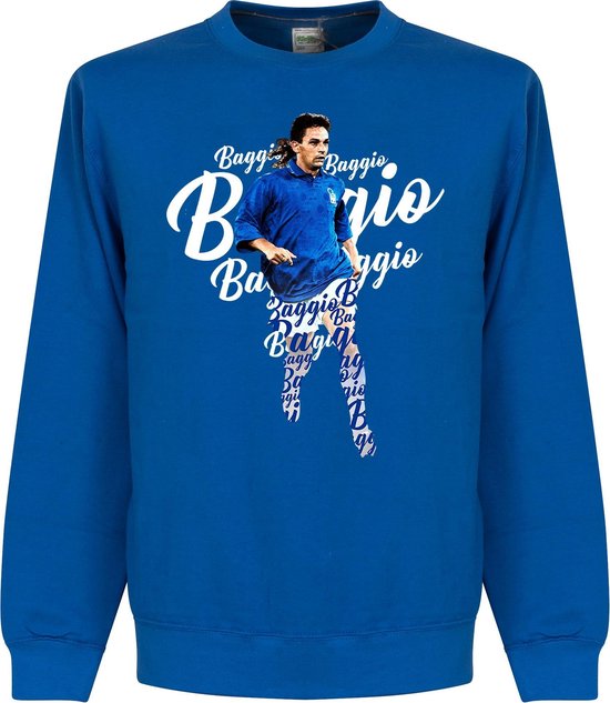 Robertio Baggio Italië Script Sweater - Blauw - XL
