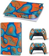 Sony PS5 Digital Edition Console Skins - Artboard Blauw / Oranje (Let op, alleen geschikt voor PlayStation 5 Digital Edition - zie productafbeelding)