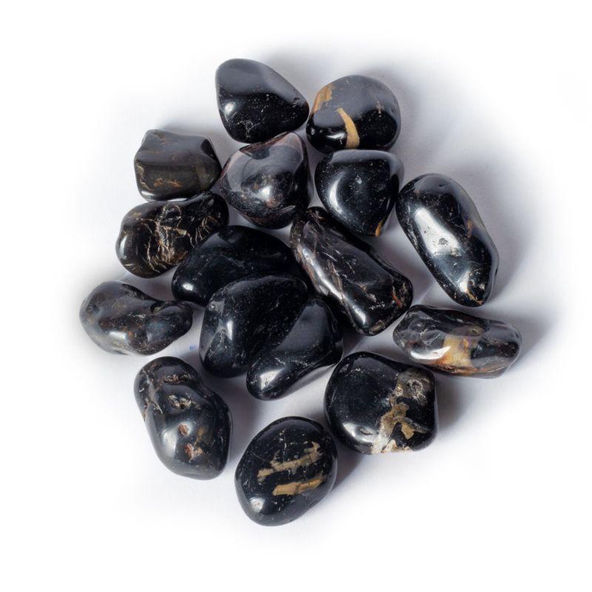 Zwarte onyx trommelstenen A kwaliteit - 500gr