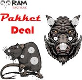 RAM Targets - Bundel Pakket - Schietkaarten -  Zwijn & Rat - 14x14 - 50 Stuks Per Kaartsoort