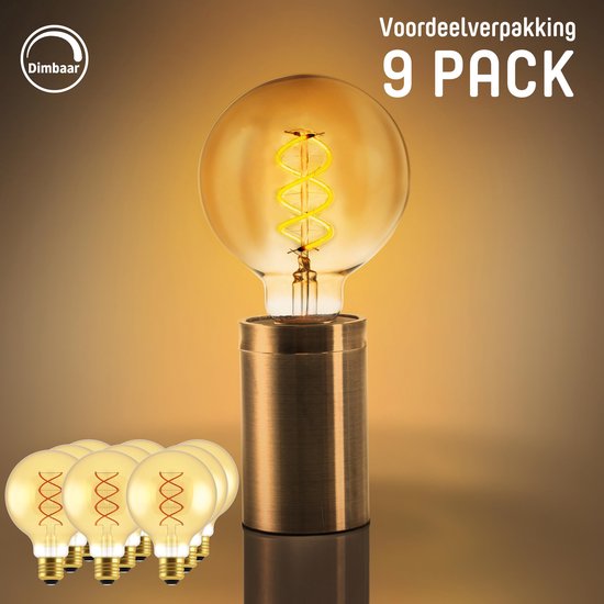 Aarde seks Honger LED VINTAGE E27 Filament lamp - ⌀ 95 mm – Dimbaar – 9-pack G95 led lampen |  bol.com