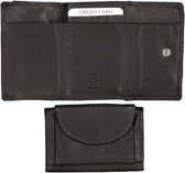 Uitgaansportemonnee - Stapportemonnee - Kleine Portemonnee - Leer - Unisex - Zwart