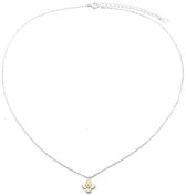 Dielay - Ketting met Bloem - 925 Sterling Zilver - Lengte Verstelbaar 40-45 cm