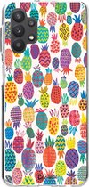Casetastic Samsung Galaxy A32 (2021) 5G Hoesje - Softcover Hoesje met Design - Happy Pineapples Print
