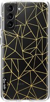 Casetastic Samsung Galaxy S21 Plus 4G/5G Hoesje - Softcover Hoesje met Design - Abstraction Outline Gold Transparent Print