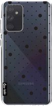 Casetastic Samsung Galaxy A72 (2021) 5G / Galaxy A72 (2021) 4G Hoesje - Softcover Hoesje met Design - Pin Points Polka Black Transparent Print