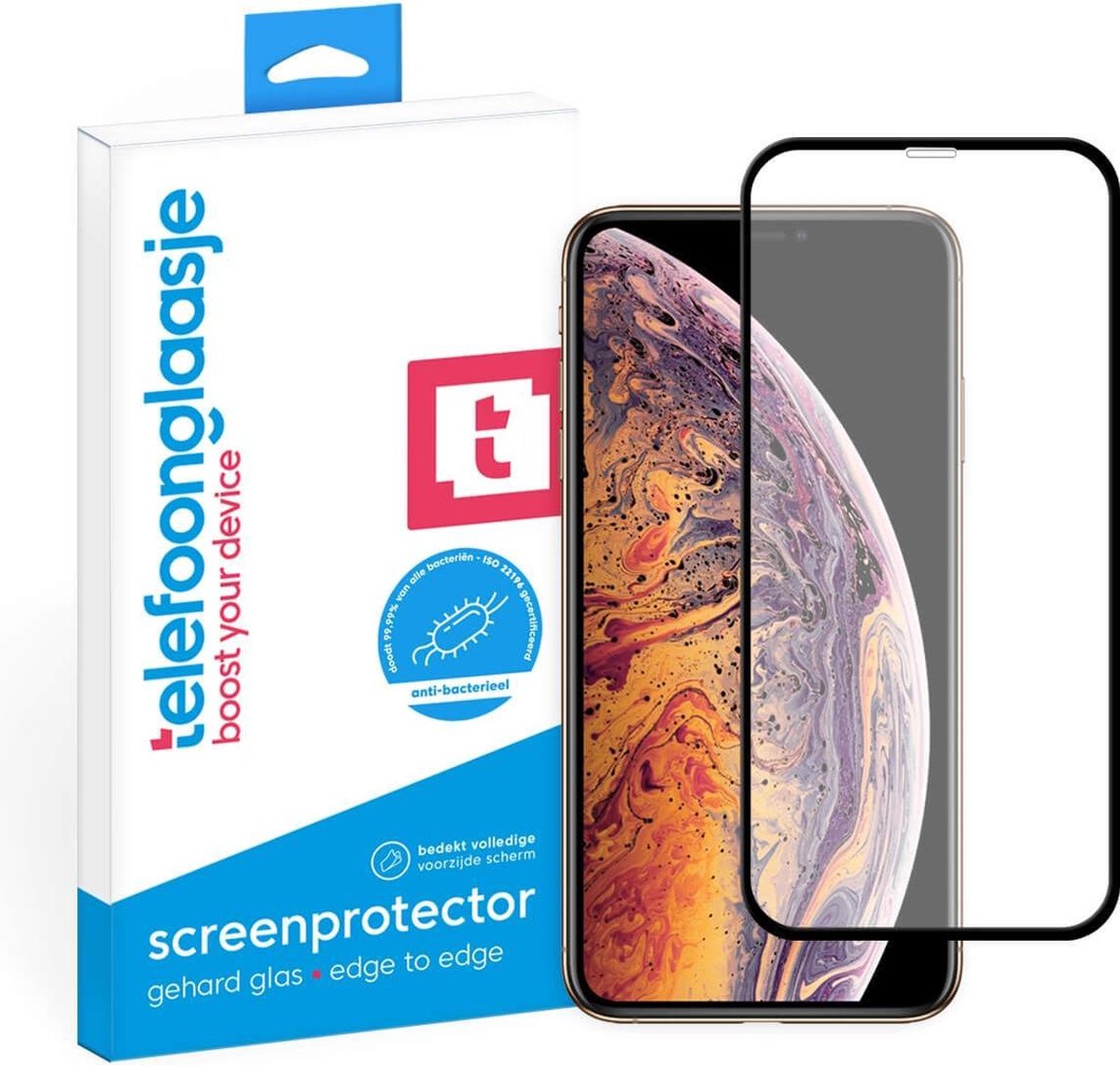 Telefoonglaasje Screenprotector iPhone Xs Max - Case Friendly - Geschikt voor iPhone Xs Max Screenprotectors Gehard Glas - Beschermglas