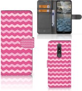 Hoesje ontwerpen Nokia 2.4 GSM Hoesje ontwerpen Waves Pink
