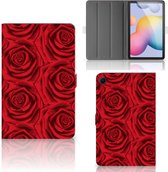 Book Cover Geschikt voor Samsung Galaxy Tab S6 Lite | Tab S6 Lite 2022 Cover met Magneetsluiting Red Roses