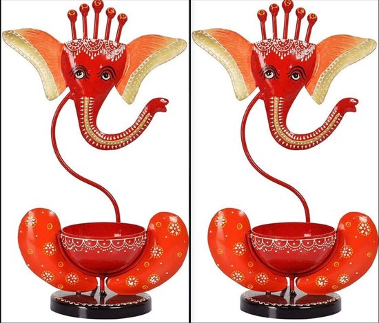 Ganesha Tea Light Holder (Set of 2)