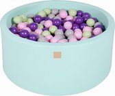 Ballenbak KATOEN Mint - 90x40 incl. 300 ballen - Mint, Baby Blauw, Licht Roze, Pastel Roze