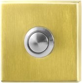 Voordeurbel vierkant 50x50x8 mm PVD mat messing