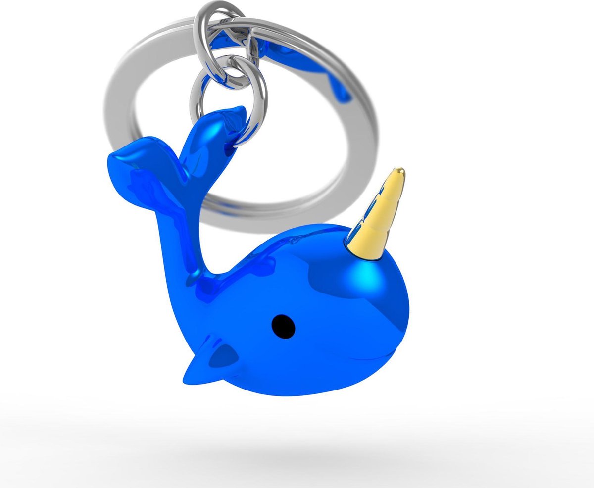 Metalmorphose Narwhal Sleutelhanger 3D Metaal Blauw