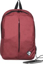 SafeSave rugtas – Waterafstotende schooltas met laptop vak en usb aansluiting – schoudertas – 15.6 inch – rood