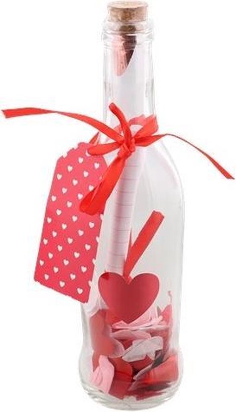 Fluisteren Schaken een keer Message In A Bottle | Boodschap in een Fles | Love | Rood| Valentijnsdag  Cadeau | bol.com