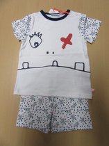 Noukie's pyjama 2-delig monster cremekleurig / blauw / rood maat 18M / 86