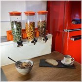 Chefs Cuisine - cornflakes dispenser - driedelig wand bevestiging - muesli dispenser - snoepautomaat - retro rood