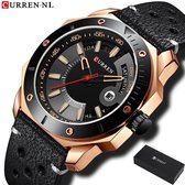 Horloges voor Mannen Heren Horloge Curren Herenhorloge Watch - Jongens Horloges - Incl. Horlogebox Geschenkdoos - Zwart Rosé - Litts®