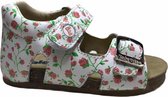 Falcotto gesp velcro rozenprint lederen sandalen Bea wit mt 20