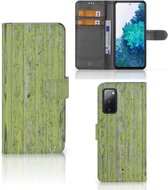 Wallet Book Case Samsung Galaxy S20FE Telefoon Hoesje Green Wood