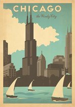 Vintage poster - Chicago the windy city - USA - Wandposter 60 x 40 cm