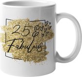 25 en fabulous glitters goud verjaardag cadeau voor haar, vriendin, collega, zus, moeder, oma, buurvrouw, baas, mok, theetas, thee, kantoor