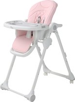 Bo Jungle - Eetstoel Baby - hoge stoel kinderen - Kinderstoeltje aan tafel - Uitneembaar kussen - Meegroeistoel - Inklapbaar - Verstelbaar in hoogte - Aanpasbare rugleuning en voetensteun - Compact opvouwbaar - Max. 40 kg - Dinner Chair Wheely Roze