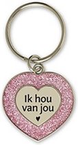 Glitter Sleutelhanger - Ik hou van jou