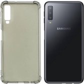 Backcover Shockproof TPU 1.5mm - Telefoonhoesje - Hoesje voor Samsung A7 2018 - Transparant Zwart