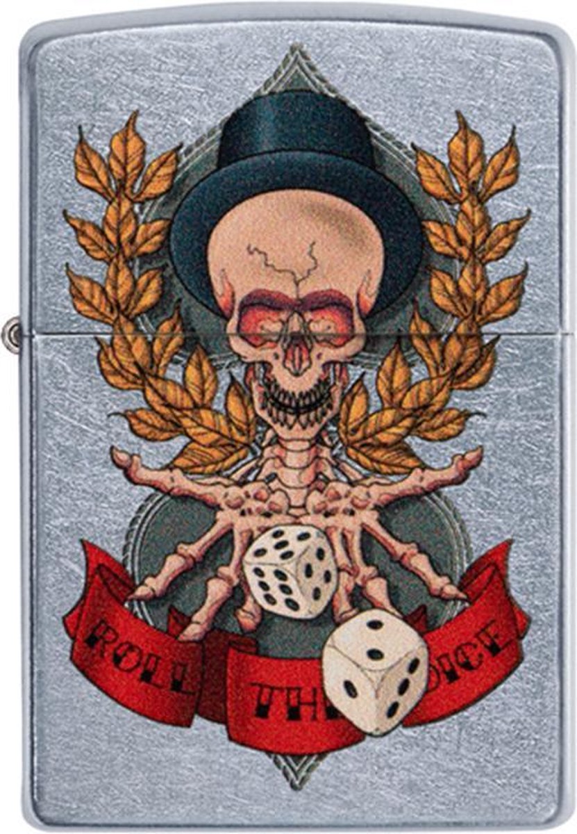 Goedkoopste Aansteker Zippo Skeleton Roll The Dice