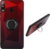 BackCover met Ring - Telefoonhoesje - Hoesje Aurora voor Samsung A20/A30 - Rood Zwart