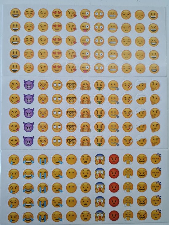 Smiley Emoji Stickers | 6 velletjes =(2 setjes) | 330 stickers