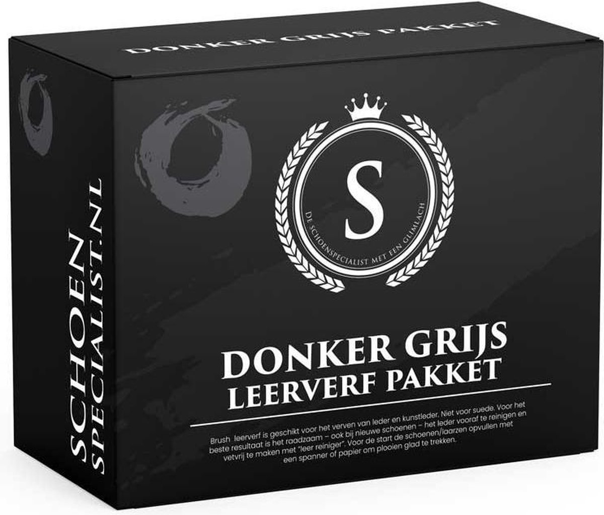 Brush leerverf pakket - 037 Donker grijs