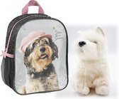 Rachael Hale Honden Peuter-Rugzak - Terrier met Pet Rugtas -28 cm hoog - incl. pluche Terrier hond 20 cm