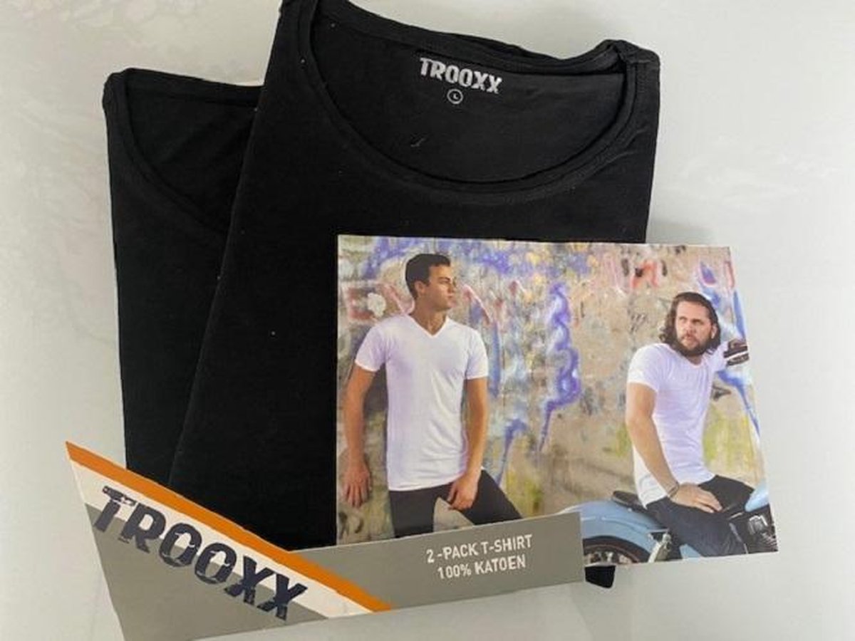 Trooxx T-shirt 2-Pack- Round Neck - Black - M