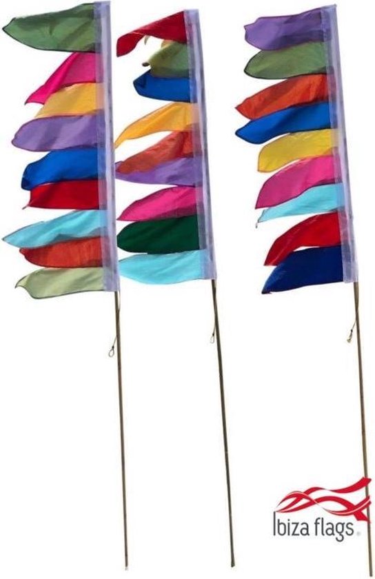 Kreunt Afm contact Ibiza Flags| 3 tuinvlaggetjes| gekleurde feestvlaggen| tuinvlaggen  gekleurde stof|... | bol.com