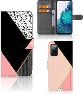 GSM Hoesje Samsung Galaxy S20FE Bookcase Black Pink Shapes