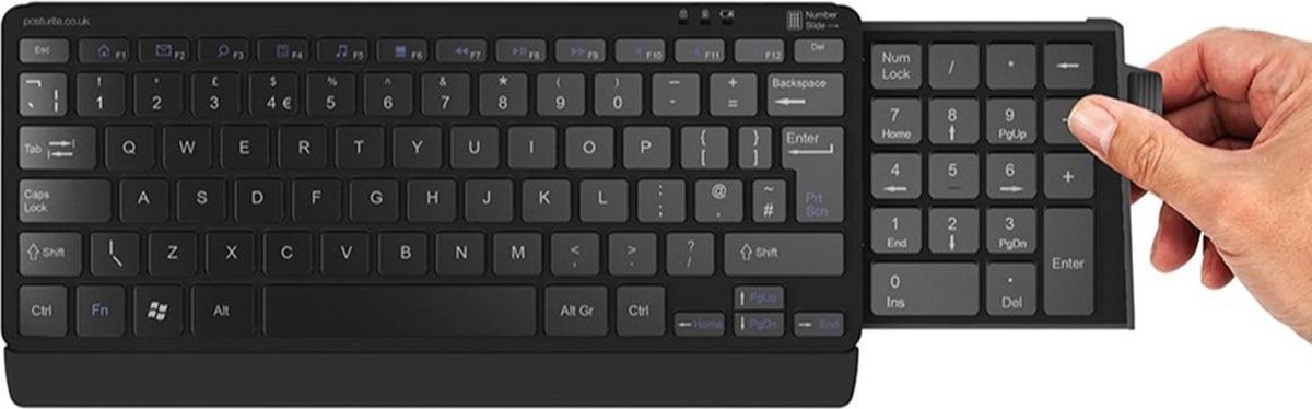 Ergoweb compact slide toetsenbord - ergonomisch - zwart