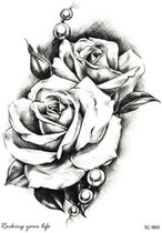 Temporary tattoo | tijdelijke tattoo | fake tattoo | rozen - roses | 105 x 120 mm