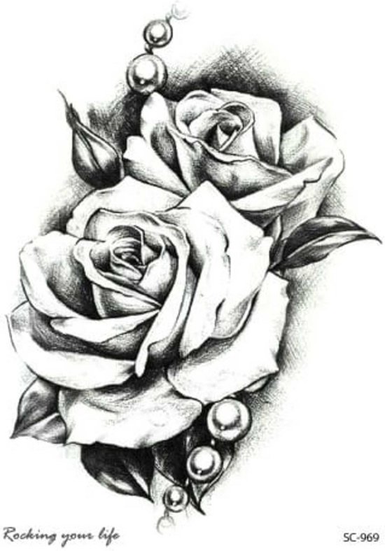 Temporary tattoo | | fake tattoo | rozen - roses | 105 x mm | bol.com