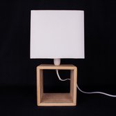 Atmosphera Créateur d'intérieur® - Decoratieve tafellamp - lamp - E14 lamp - verlichting  - nachtlampje - lampenkap - hout -