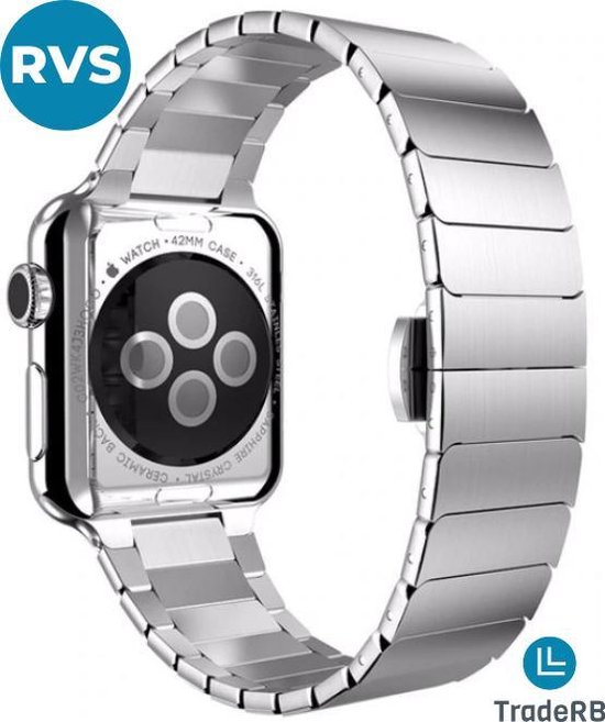 bol.com | TradeRB™ Apple Watch Bandje 42MM / 44MM - Zilver - Roestvrij  Staal - Gratis Inkorter