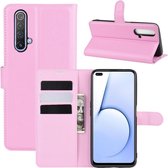 Realme X50 Portemonnee Hoesje Litchi Roze