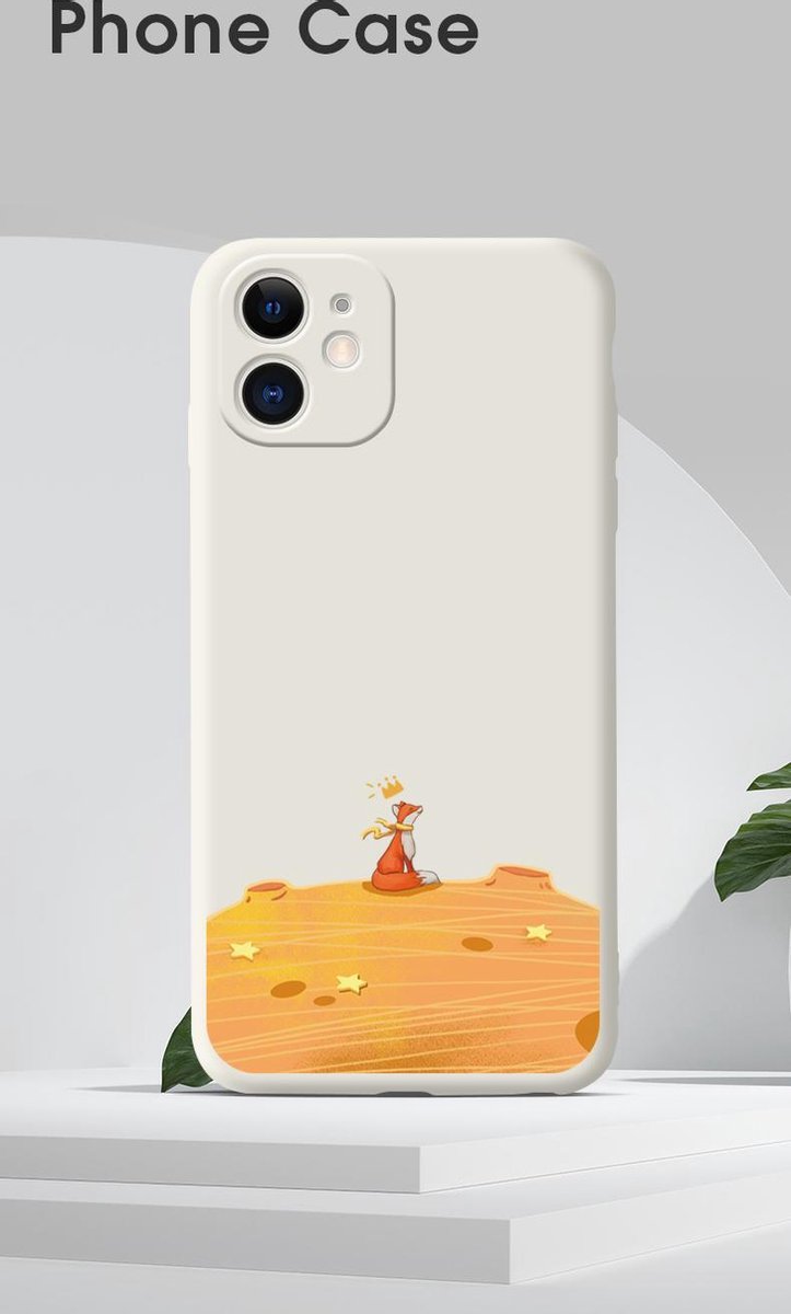 iPhone 11 Hoesjes Siliconen Hoes Case - The Fox prince - wit -Dezelfde mobiele achtergrond