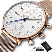 CRRJU® Horloges voor Mannen Herenhorloge Jongens Heren Watch Horloge – Horlogebox Geschenkdoos – Rosé Wit