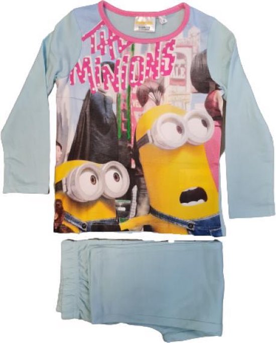 Minions - 2-delige Pyjama-set - Model "Minions in Las Vegas" - Blauw - 104 cm - 4 jaar