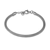 Silventi 910470496 Zilveren Armband - Vossenstaart - Karabijnsluiting - 19cm - Zilverkleurig
