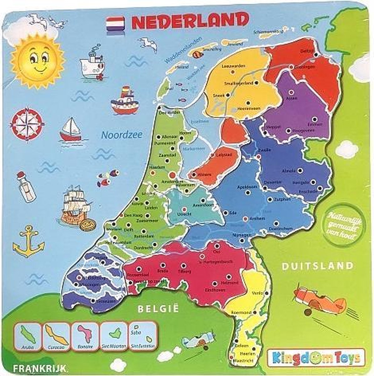 Puzzel Nederland met plaatsnamen en rivieren | bol.com
