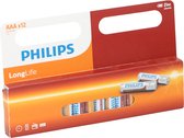 Philips AAA LongLife Batterijen - Voordeelverpakking 12 stuks