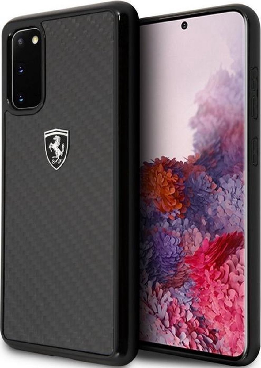 Ferrari SF Carbon Back Case - Geschikt voor Samsung Galaxy S20 - Zwart